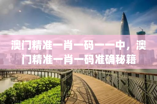 澳門(men)精(jing)準(zhun)一肖一(yi)碼一一(yi)中，澳門精準(zhun)一(yi)肖一(yi)碼(ma)準確祕(mi)籍