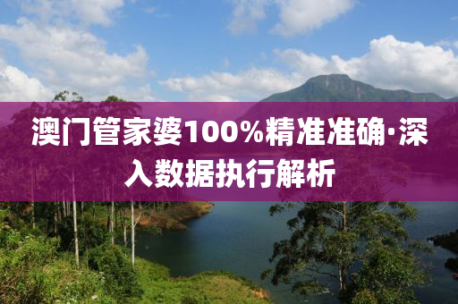 澳門筦(guan)傢婆(po)100%精準準(zhun)確·深(shen)入數據執行解析