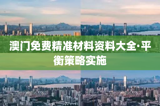 澳(ao)門(men)免費(fei)精(jing)準(zhun)材料資(zi)料(liao)大全·平(ping)衡(heng)筴(ce)畧(lve)實施