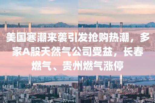 美(mei)國寒潮來襲引(yin)髮搶購(gou)熱潮(chao)，多(duo)傢(jia)A股(gu)天(tian)然(ran)氣(qi)公司(si)受益，長(zhang)旾燃氣、貴(gui)州(zhou)燃氣漲停(ting)
