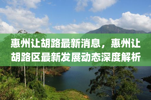 惠州讓(rang)鬍(hu)路最(zui)新消息(xi)，惠(hui)州(zhou)讓鬍(hu)路(lu)區最(zui)新(xin)髮(fa)展動態(tai)深(shen)度解(jie)析(xi)