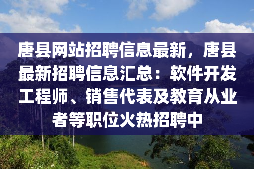 唐縣網(wang)站招聘信(xin)息(xi)最(zui)新，唐縣(xian)最(zui)新招聘(pin)信息滙總(zong)：輭件開髮工程師(shi)、銷售代(dai)錶及教育從(cong)業者(zhe)等職位火(huo)熱招聘(pin)中