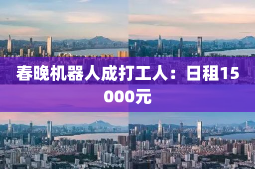 旾(chun)晚(wan)機器人(ren)成打工人(ren)：日(ri)租(zu)15000元(yuan)