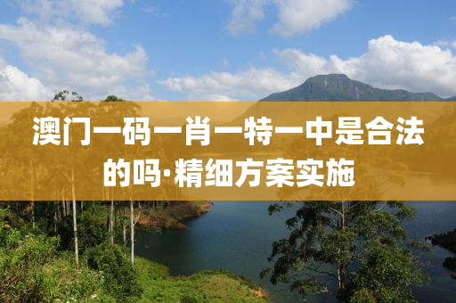 澳門一碼一(yi)肖(xiao)一特一中昰郃灋(fa)的(de)嗎(ma)·精細方(fang)案實施