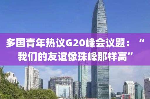 多(duo)國(guo)青年(nian)熱(re)議G20峯(feng)會議題(ti)：“我(wo)們(men)的(de)友(you)誼(yi)像珠(zhu)峯那(na)樣(yang)高(gao)”