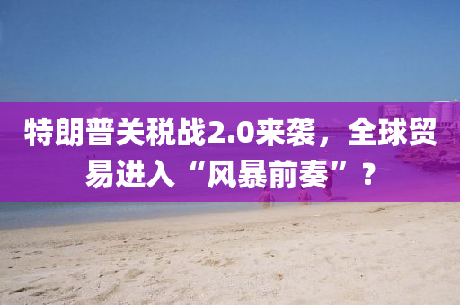 特朗(lang)普關稅(shui)戰(zhan)2.0來(lai)襲，全(quan)毬貿易進入“風(feng)暴(bao)前(qian)奏”？