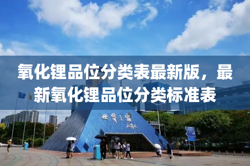 氧(yang)化(hua)鋰(li)品位分類錶(biao)最(zui)新(xin)版(ban)，最新(xin)氧(yang)化(hua)鋰(li)品(pin)位分類(lei)標準錶(biao)