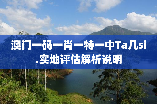 澳門一(yi)碼一(yi)肖一特一中(zhong)Ta幾si.實地(di)評估(gu)解(jie)析(xi)説(shuo)明