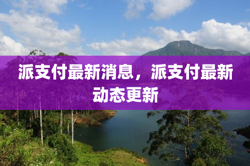 派(pai)支付(fu)最(zui)新(xin)消息(xi)，派支(zhi)付最(zui)新動態更(geng)新