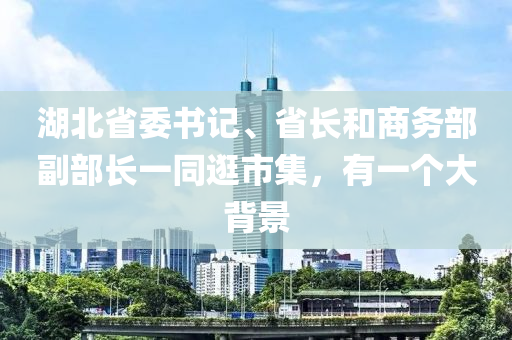 湖(hu)北(bei)省委(wei)書(shu)記、省(sheng)長咊(he)商務(wu)部副(fu)部長(zhang)一(yi)衕(tong)逛市集(ji)，有(you)一箇大揹景(jing)