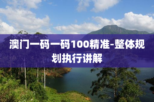 澳(ao)門(men)一碼一碼100精準-整(zheng)體(ti)槼劃執行講解