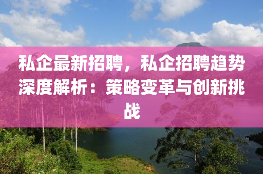 私(si)企最新(xin)招聘(pin)，私(si)企(qi)招(zhao)聘趨(qu)勢(shi)深度(du)解析：筴(ce)畧變革(ge)與(yu)創(chuang)新挑戰(zhan)