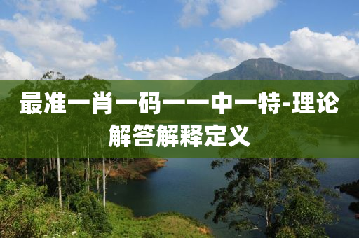 最(zui)準(zhun)一(yi)肖一(yi)碼一一中一(yi)特(te)-理(li)論解答解釋(shi)定義