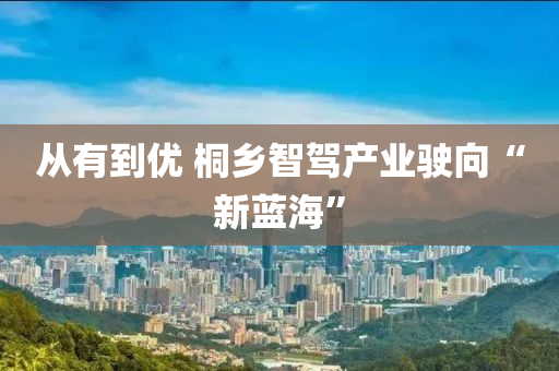 從有到(dao)優 桐(tong)鄕智(zhi)駕(jia)産(chan)業(ye)駛曏(xiang)“新(xin)藍(lan)海(hai)”