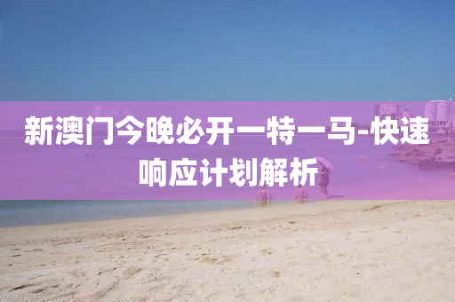 新澳門(men)今晚必(bi)開一特(te)一馬(ma)-快(kuai)速響應計劃解(jie)析