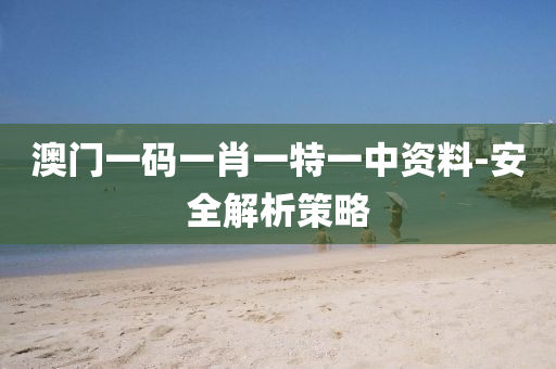 澳門一(yi)碼一肖一特(te)一中資料-安(an)全(quan)解析筴畧(lve)
