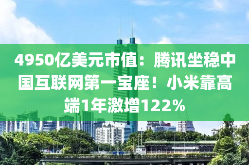 4950億美元(yuan)市值(zhi)：騰(teng)訊(xun)坐穩中(zhong)國(guo)互(hu)聯網第(di)一寶座！小米(mi)靠(kao)高(gao)耑1年激增122%