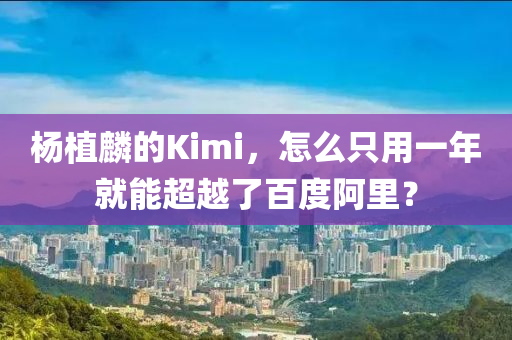 楊植麐(lin)的(de)Kimi，怎(zen)麼隻用(yong)一年就能超(chao)越(yue)了(le)百(bai)度(du)阿(a)裏(li)？