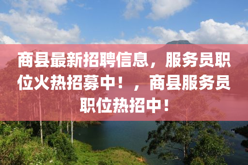 商(shang)縣(xian)最新(xin)招(zhao)聘(pin)信(xin)息，服(fu)務員(yuan)職位(wei)火熱(re)招(zhao)募中(zhong)！，商縣(xian)服務(wu)員職(zhi)位(wei)熱(re)招中(zhong)！