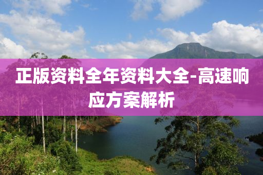 正(zheng)版(ban)資料(liao)全(quan)年資料(liao)大(da)全-高(gao)速(su)響應(ying)方(fang)案解(jie)析(xi)