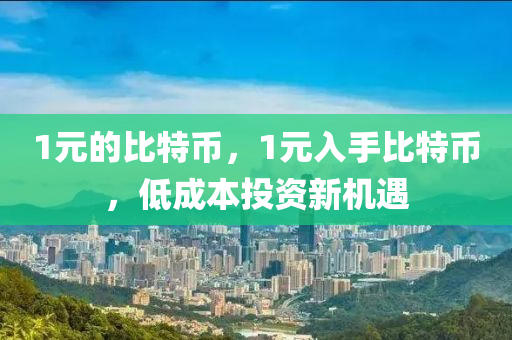 1元的比特幣，1元入手比(bi)特(te)幣，低(di)成(cheng)本投(tou)資新(xin)機(ji)遇