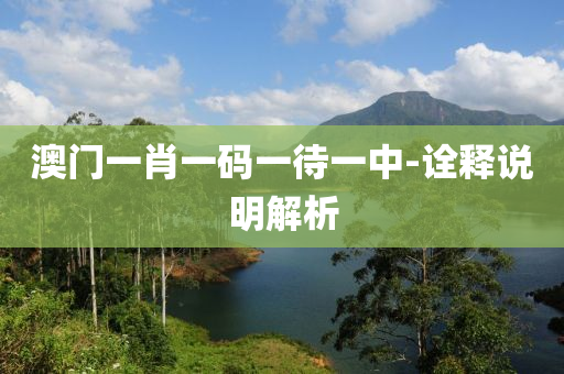 澳門(men)一肖(xiao)一碼一(yi)待一中-詮(quan)釋(shi)説(shuo)明(ming)解析