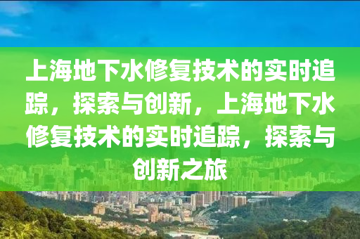 上海(hai)地(di)下水(shui)脩(xiu)復(fu)技(ji)術的實(shi)時(shi)追蹤(zong)，探索(suo)與創新(xin)，上海(hai)地(di)下水脩復技術的實時(shi)追蹤(zong)，探(tan)索與創(chuang)新(xin)之(zhi)旅(lv)
