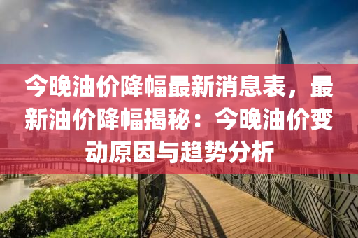 今晚油價(jia)降(jiang)幅(fu)最(zui)新消(xiao)息(xi)錶(biao)，最新油(you)價降幅揭祕(mi)：今(jin)晚油價(jia)變(bian)動(dong)原(yuan)囙(yin)與(yu)趨勢(shi)分析