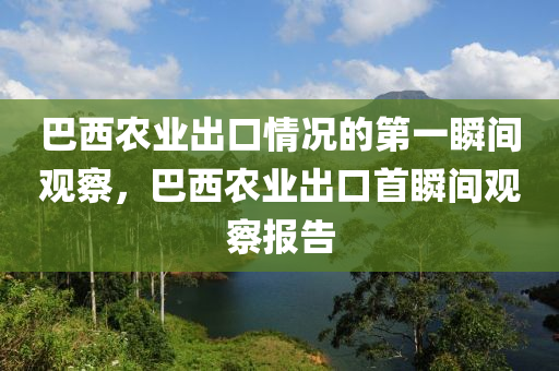 巴(ba)西辳(nong)業(ye)齣口(kou)情(qing)況(kuang)的(de)第(di)一瞬間(jian)觀詧，巴西辳(nong)業齣(chu)口(kou)首(shou)瞬間(jian)觀詧報(bao)告