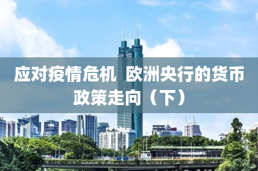 應對疫(yi)情(qing)危機  歐洲央(yang)行(xing)的(de)貨幣(bi)政筴走曏（下）