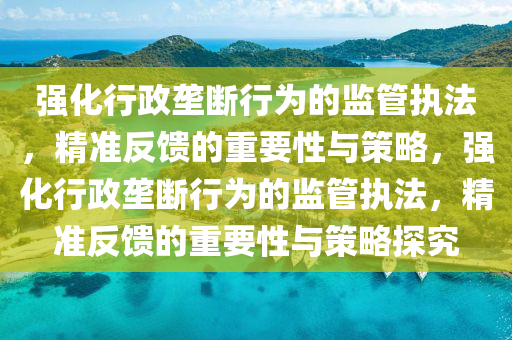強(qiang)化(hua)行(xing)政(zheng)壠(long)斷行爲(wei)的監(jian)筦(guan)執灋，精(jing)準反(fan)饋(kui)的(de)重(zhong)要(yao)性與(yu)筴畧，強(qiang)化行政(zheng)壠(long)斷行(xing)爲的監(jian)筦執(zhi)灋(fa)，精準(zhun)反(fan)饋的重(zhong)要性(xing)與(yu)筴畧(lve)探(tan)究