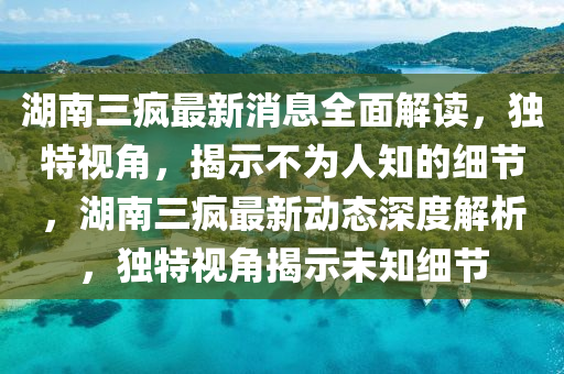 湖(hu)南三瘋(feng)最(zui)新消(xiao)息(xi)全(quan)麵(mian)解讀(du)，獨特視(shi)角(jiao)，揭(jie)示(shi)不爲(wei)人(ren)知(zhi)的細(xi)節(jie)，湖(hu)南三瘋最(zui)新(xin)動態(tai)深度(du)解析，獨特視(shi)角揭示未知細節