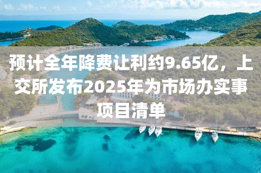 預計(ji)全年降費(fei)讓(rang)利(li)約(yue)9.65億，上(shang)交所(suo)髮佈2025年(nian)爲(wei)市(shi)場辦(ban)實事(shi)項目(mu)清(qing)單(dan)