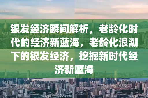 銀髮(fa)經(jing)濟(ji)瞬(shun)間(jian)解(jie)析，老(lao)齡化(hua)時代(dai)的(de)經濟(ji)新藍(lan)海(hai)，老(lao)齡(ling)化(hua)浪(lang)潮(chao)下(xia)的銀(yin)髮經濟，挖(wa)掘(jue)新時代經濟新藍(lan)海