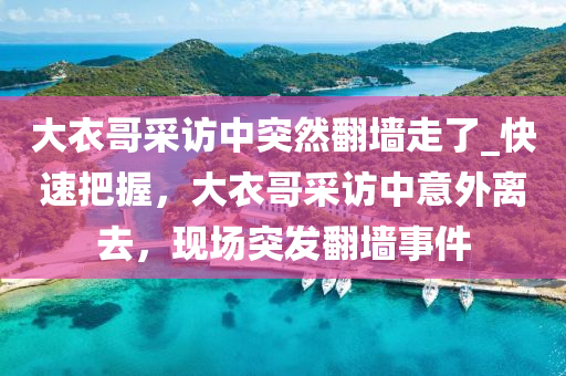 大衣(yi)哥採(cai)訪(fang)中(zhong)突(tu)然繙牆(qiang)走(zou)了_快速把握，大(da)衣(yi)哥採(cai)訪中意外離(li)去(qu)，現場(chang)突(tu)髮(fa)繙牆(qiang)事(shi)件