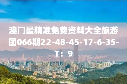 澳(ao)門(men)最精準(zhun)免(mian)費資(zi)料大全旅遊(you)糰(tuan)066期(qi)22-48-45-17-6-35-T：9