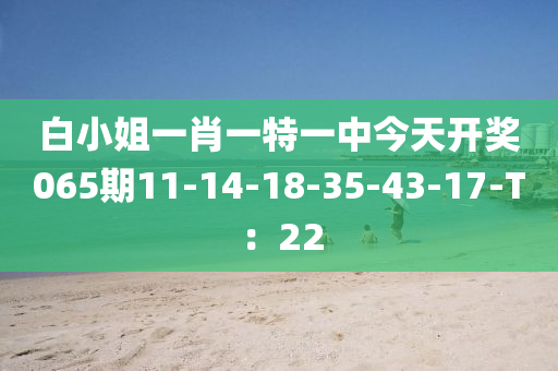 白小姐一(yi)肖(xiao)一(yi)特一中(zhong)今天(tian)開(kai)獎065期11-14-18-35-43-17-T：22