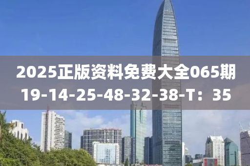 2025正(zheng)版(ban)資(zi)料免費(fei)大(da)全(quan)065期19-14-25-48-32-38-T：35