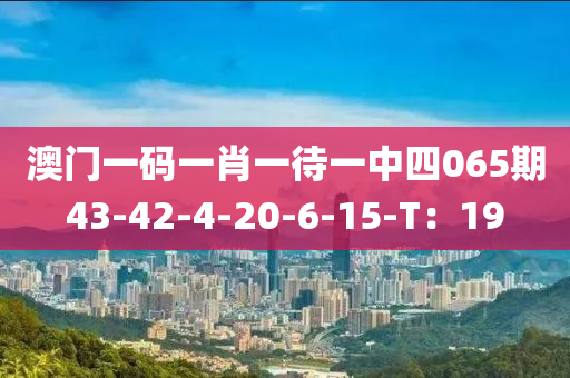 澳(ao)門一碼一肖一(yi)待一中四065期43-42-4-20-6-15-T：19