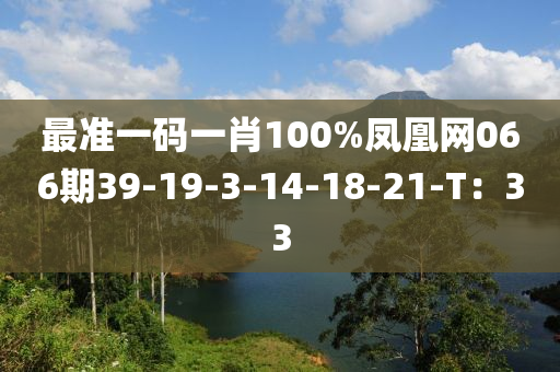 最準(zhun)一碼一肖(xiao)100%鳳(feng)凰(huang)網066期(qi)39-19-3-14-18-21-T：33