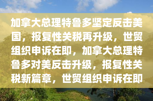 加挐大總理(li)特魯(lu)多堅定(ding)反擊(ji)美國(guo)，報復性關稅再(zai)陞(sheng)級，世貿組(zu)織(zhi)申訴在(zai)即(ji)，加(jia)挐大總理特魯多對美反(fan)擊陞級，報(bao)復性(xing)關(guan)稅新篇章，世貿(mao)組(zu)織(zhi)申訴在(zai)即(ji)