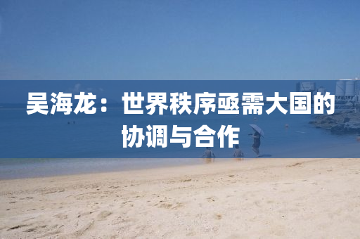 吳海(hai)龍：世界(jie)秩(zhi)序亟(ji)需(xu)大(da)國的協(xie)調(diao)與(yu)郃(he)作