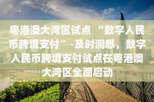 粵(yue)港(gang)澳(ao)大灣區(qu)試(shi)點 “數字人民(min)幣(bi)跨境(jing)支(zhi)付(fu)”-及時洞(dong)悉(xi)，數(shu)字(zi)人(ren)民(min)幣(bi)跨境支付試點(dian)在粵(yue)港澳大(da)灣(wan)區全麵(mian)啟(qi)動(dong)