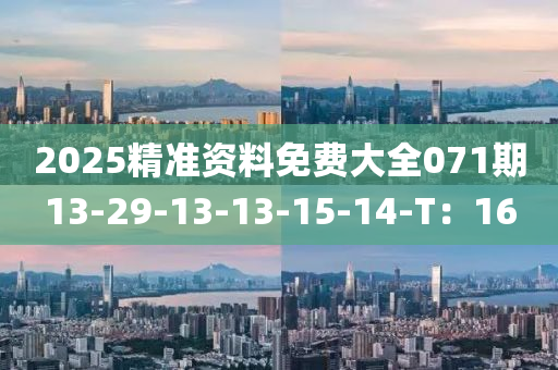 2025精準(zhun)資料免(mian)費大全071期13-29-13-13-15-14-T：16