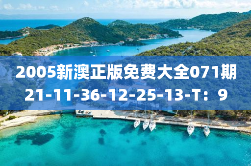 2005新澳(ao)正(zheng)版免費大全(quan)071期21-11-36-12-25-13-T：9