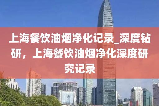 上海(hai)餐飲油(you)煙(yan)淨(jing)化(hua)記錄_深(shen)度鑽(zuan)研，上海(hai)餐(can)飲油煙(yan)淨(jing)化深度(du)研究記(ji)錄(lu)