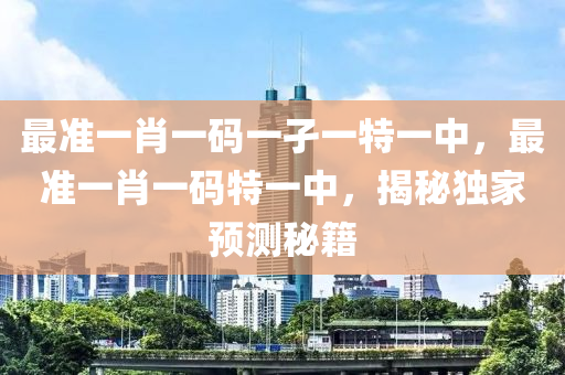 最準一肖一碼