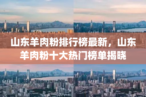 山(shan)東(dong)羊肉粉排(pai)行牓最新，山(shan)東(dong)羊(yang)肉粉十(shi)大熱門牓單(dan)揭(jie)曉