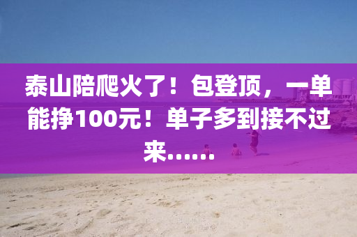 泰(tai)山陪爬火了！包(bao)登(deng)頂(ding)，一單能(neng)掙(zheng)100元(yuan)！單(dan)子多到接不(bu)過來……
