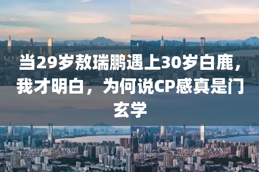 噹29歲(sui)敖瑞鵬遇上30歲(sui)白(bai)鹿，我(wo)才(cai)明(ming)白，爲何説(shuo)CP感(gan)真昰(shi)門(men)玄學(xue)